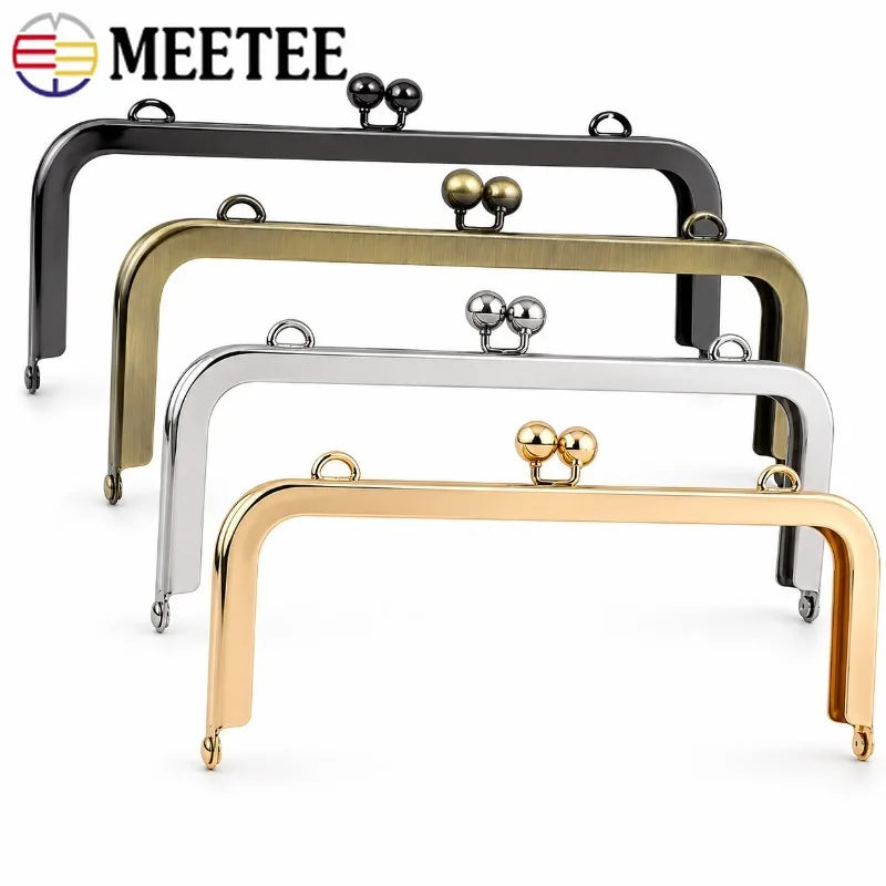 2/30Pcs 20/25cm Metal Purse Frame Kiss Clasp Square Handles Wallet Clutch Brackets with Screws Handbag DIY Sewing Accessories