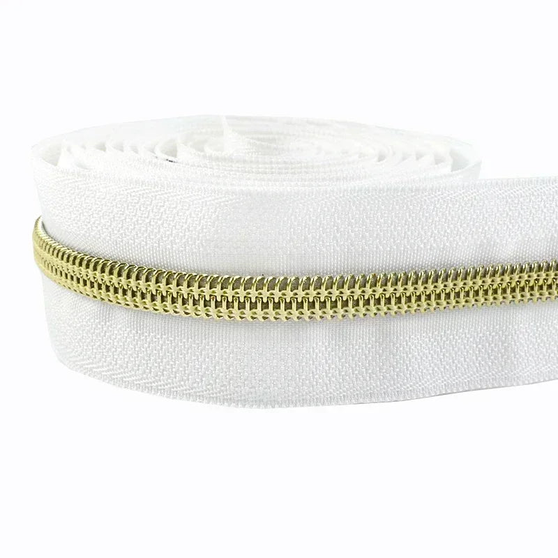 8/300Meters 5# Nylon Zippers Colorful Tooth Coil Zipper for Garment Bags Zip Tape Repair Kit DIY Clothes Tailor Sewing Accessory
