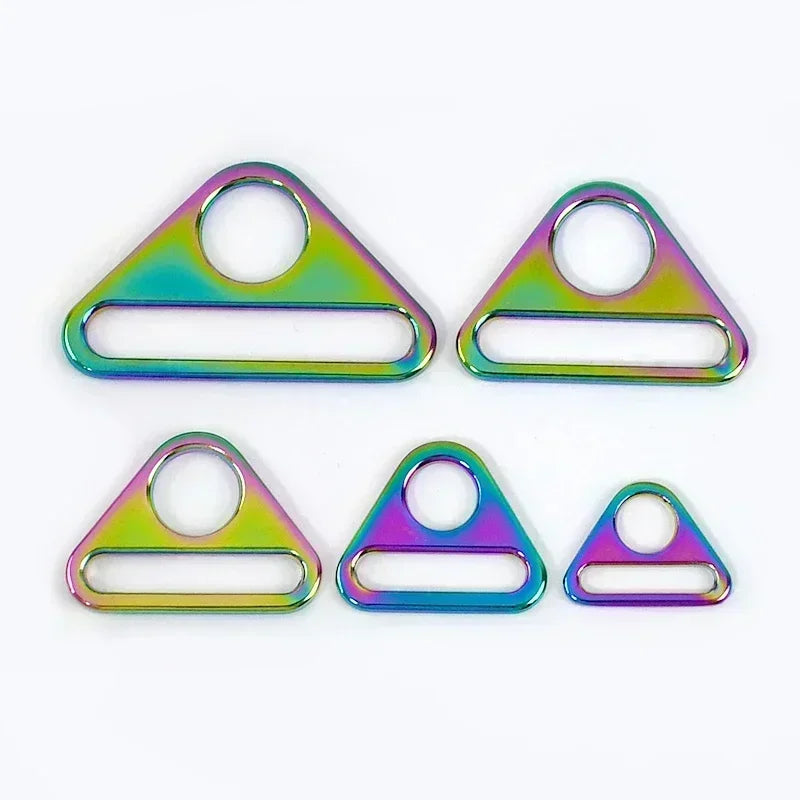 25/600Pcs 20-50mm Metal Buckles Triangle Adjust Belt Buckle Bag Strap Webbing Carabiner Clasp Bikini Metalic Ring Hardware Accessory