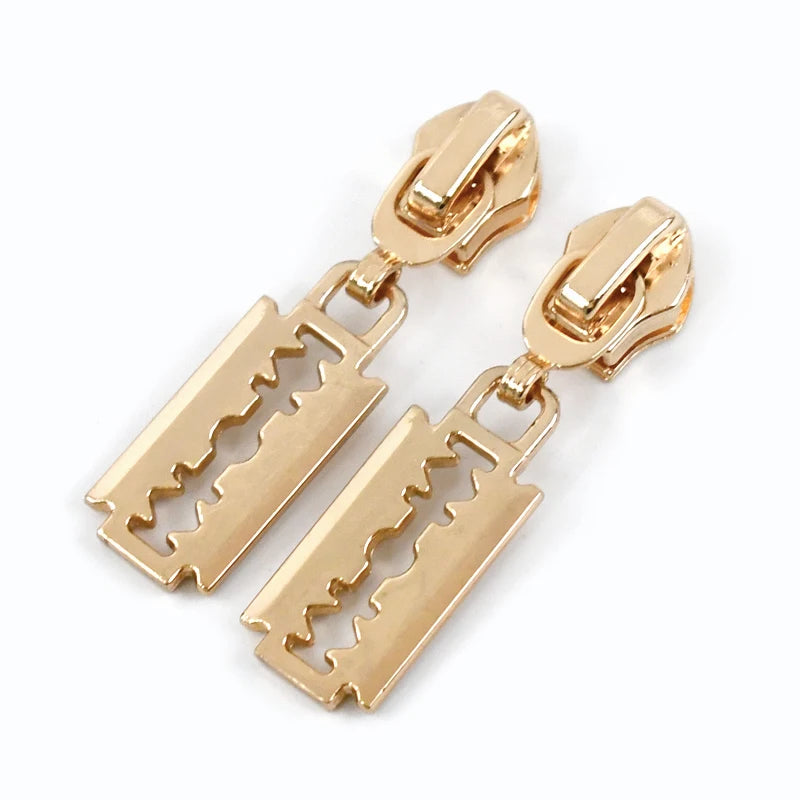 15/500Pcs 5# Zipper Sliders for Metal Nylon Resin Zips Tape Bag Clothes Decor Zip Head Puller Repair Kit DIY Sewing Accessories