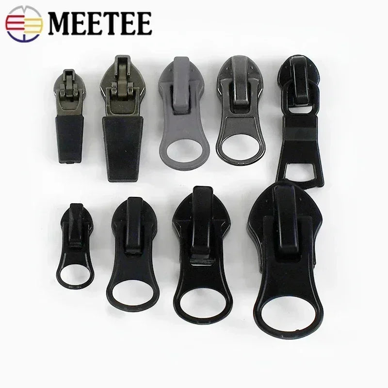 30/500Pcs Nylon Zip Slider Puller Reversed Zipper Head for Invisible Waterproof Zippers Luggage Coat DIY Sewing Accessories