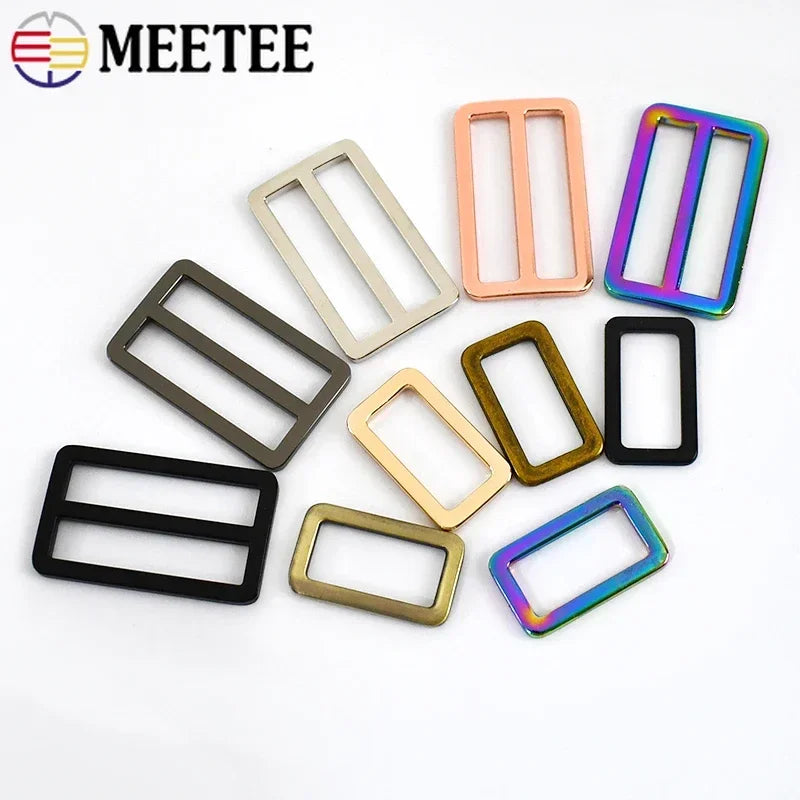 15/500Pcs 20-50mm Metal Ring Buckle Bag Strap Tri Glide Slider Adjuster Webbing Backpack Belt Clasp Hook DIY Hardware Accessories
