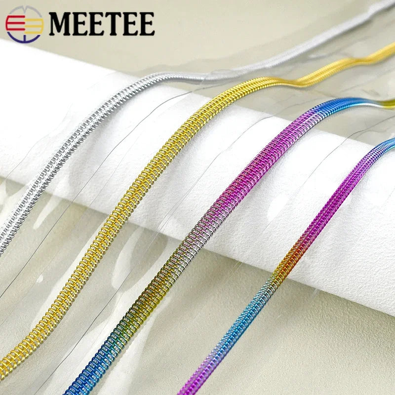 8/300M 5# Nylon Zippers Tapes PVC Transparent Coil Zipper for Sewing Raincoat Bag Decor Zip Repair Kit DIY Clothing Accessories