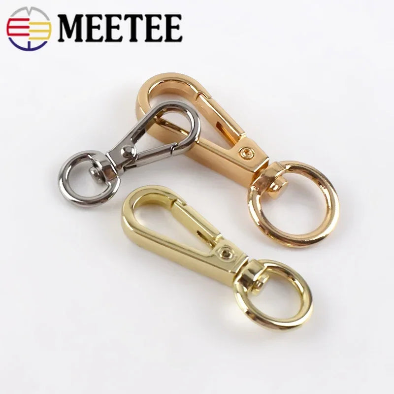 Meetee 20/600Pcs ID8-13mm Metal Bag Buckles Lobster Swivel Trigger Clips Snap Hook Handbag Hanger KeyChain DIY Sewing Accessories