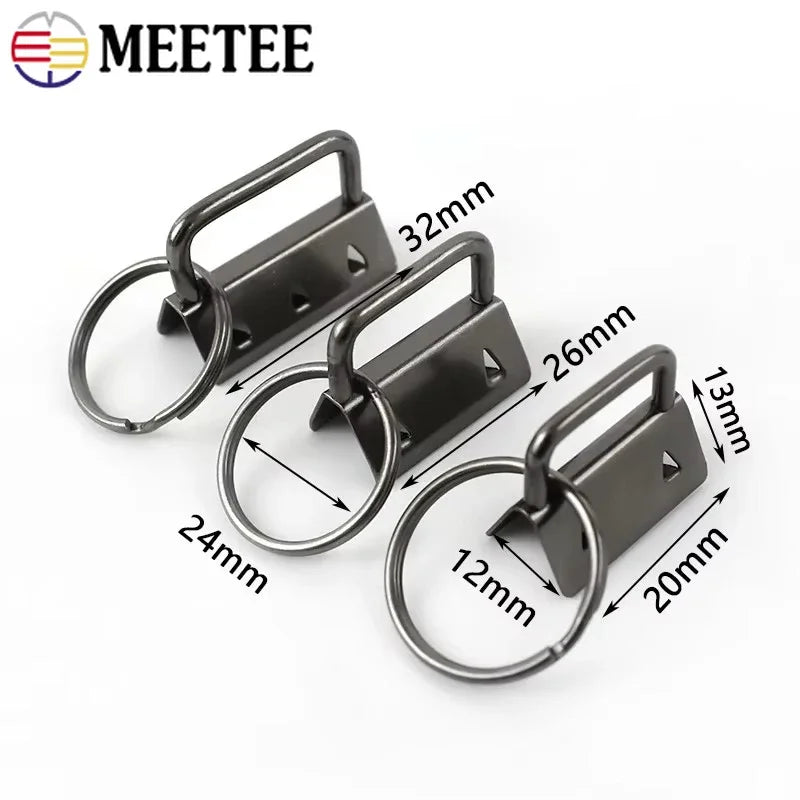 15/500Pcs Meetee 20/26/32mm Metal Keychain Tail Clip for Bag Handbags Belt Webbing End Connector Key Rings Hardware Accessories