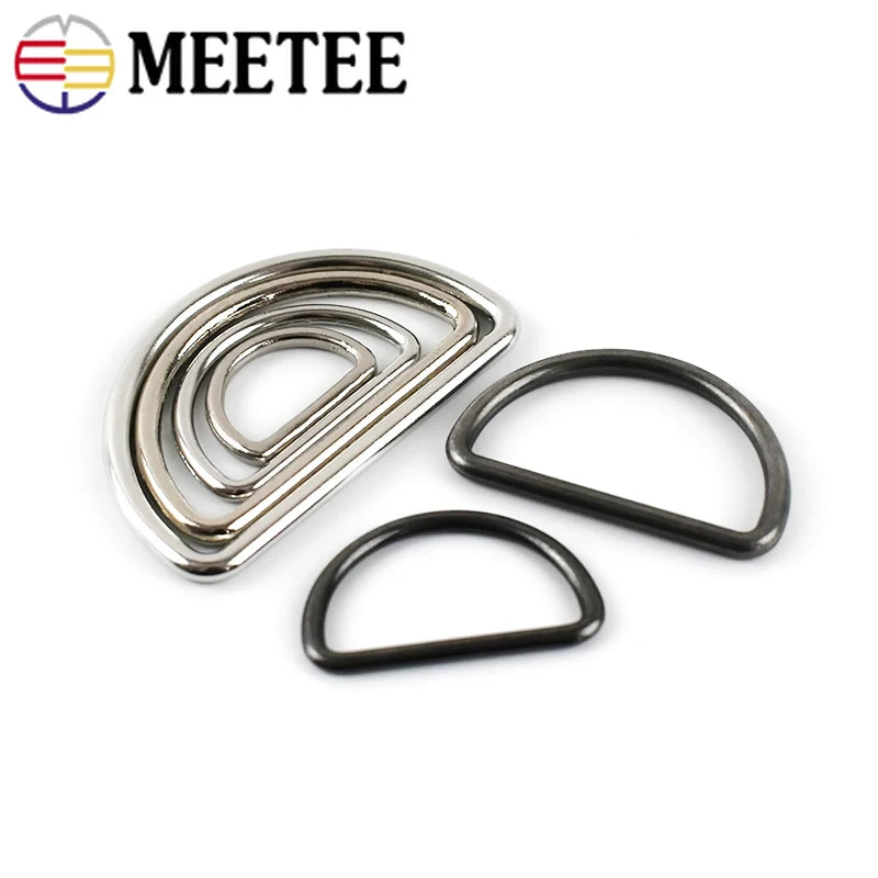 30/1370pcs Meetee 15-50mm Metal Dee D Ring Buckle Webbing Backpack Bag Shoes Adjustment Buckles Strap Pet Collar Sewing Accessories