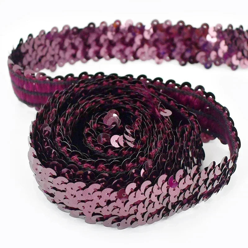 5/150M 30mm Sequins Lace Trim Stretch Ribbon Strap Laces Fabric for Craft Wedding Dress Clothes Elastic Band Sewing Accessories