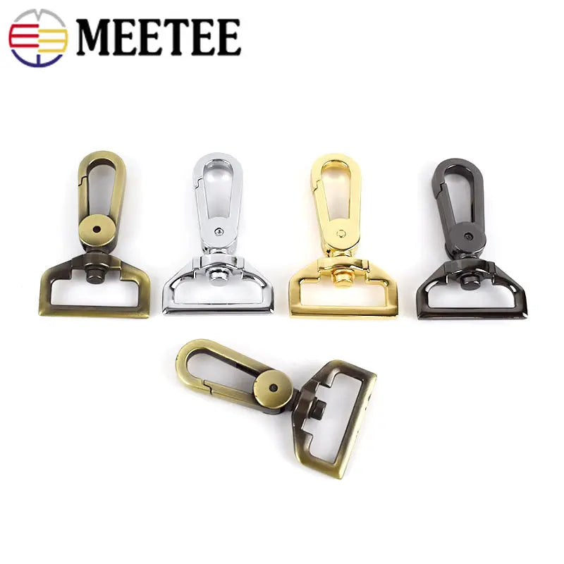 8/200pcs Meetee 25/32/38mm Bags Belt Metal Buckle Carabiner Snap Hook Lobster Clasps Dog Collar Clasp DIY Leathercraft Accessory