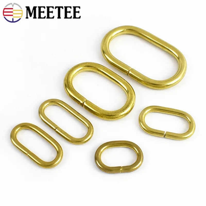 20/500Pcs Solid Brass O Ring Buckles for Bag Strap 16-24mm Keychain Clasp Dog Leash Pet Collar Loops DIY Hardware Accessories
