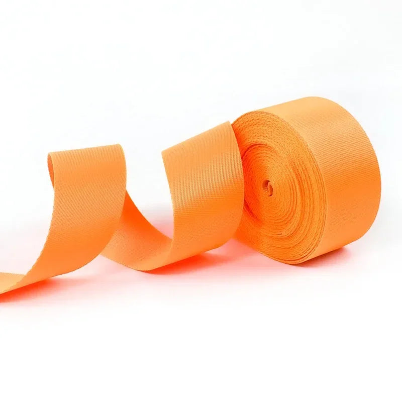 8/200Meters Colorful Nylon Webbing Strap 20-50mm Decor Ribbon Backpack Safety Belt Bias Binding Tape DIY Clothes Sewing Accessories