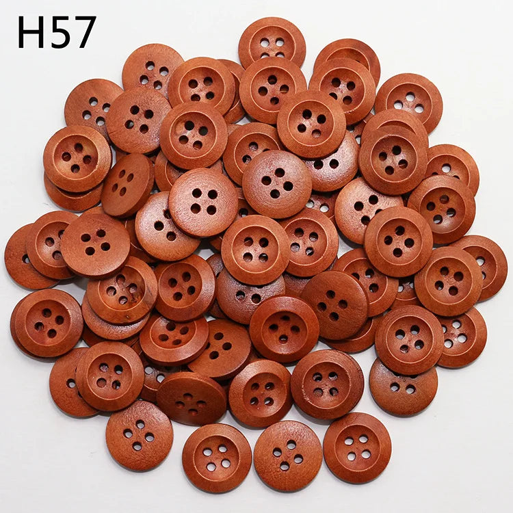 30Pcs Meetee 11-25mm Natural 4 Holes Round Wooden Button Sewing Scrapbooking Crafts DIY Clothes Decor Buttons Accessories C1-28