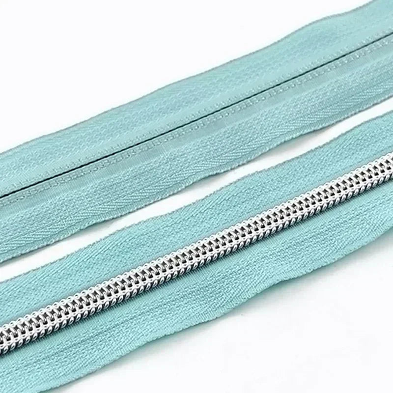 8/300M 5# Nylon Zippers Tapes Gold Silver Teeth Zipper for Sewing Bag Zips Purse Garment Zip Repair Kit DIY Accessories
