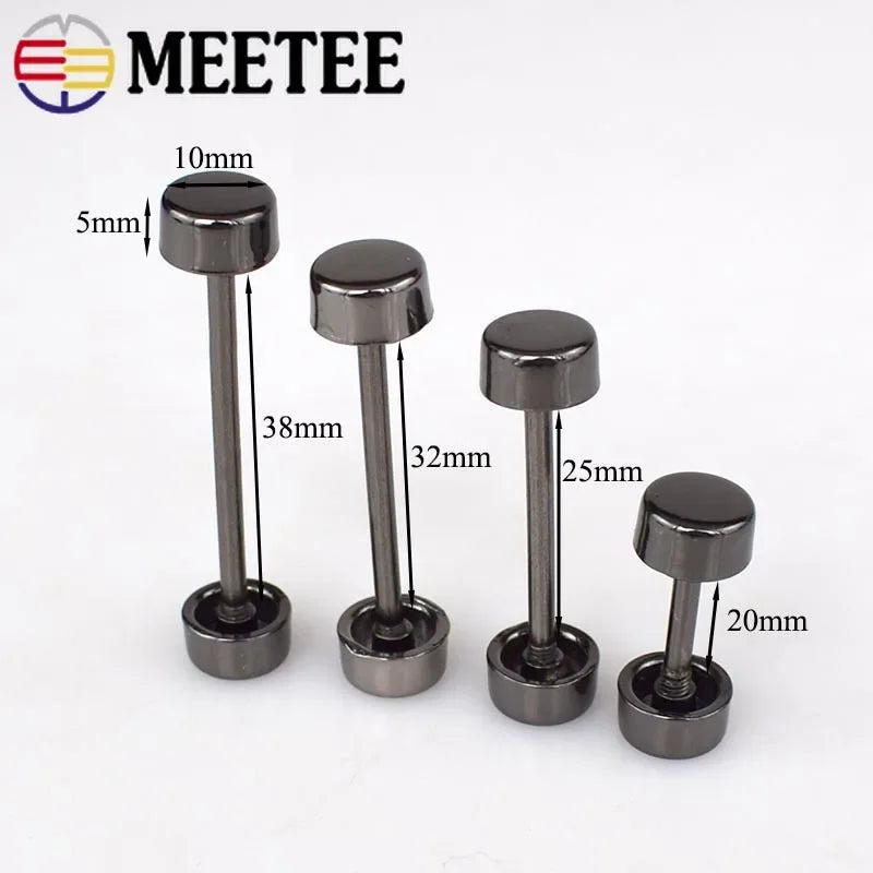 15/500pcs Meetee Metal Buckles Detachable Wheel Screw Buckle Bag Strap Belt Repair Kit Clasp DIY Luggage Sewing Hardware Accessories