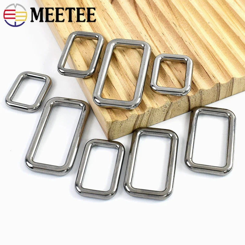 5/150Pcs 304 Stainless Steel Solid Square Ring Buckles Handbag Strap O D Rings Metal Buckle Dog Collars Clasp DIY Accessories