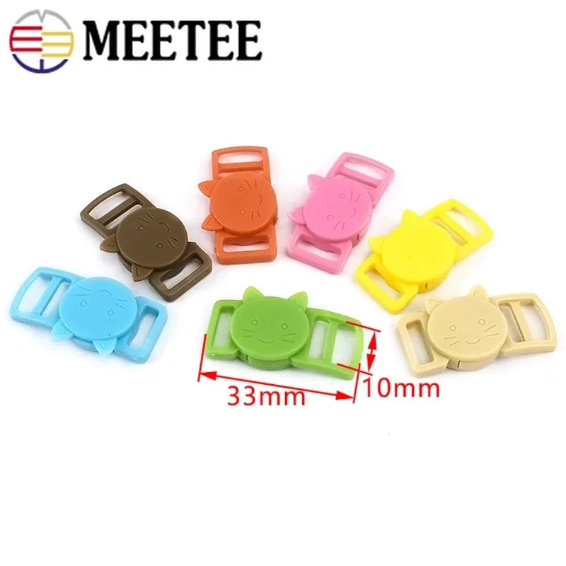 30/800Pcs Mixed Color Release Buckles Cat-Head Plastic Safty Breakaway for Cat Collar Paracord Webbing Apparel Accessories