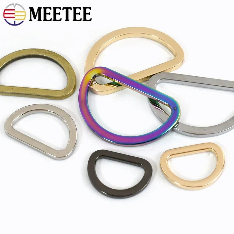 20/710Pcs 16-38mm D Rings Metal Buckles for Bag Strap Belt Loops Handbag Webbing Clasp Connector Leather Hook DIY Hardware Accessory