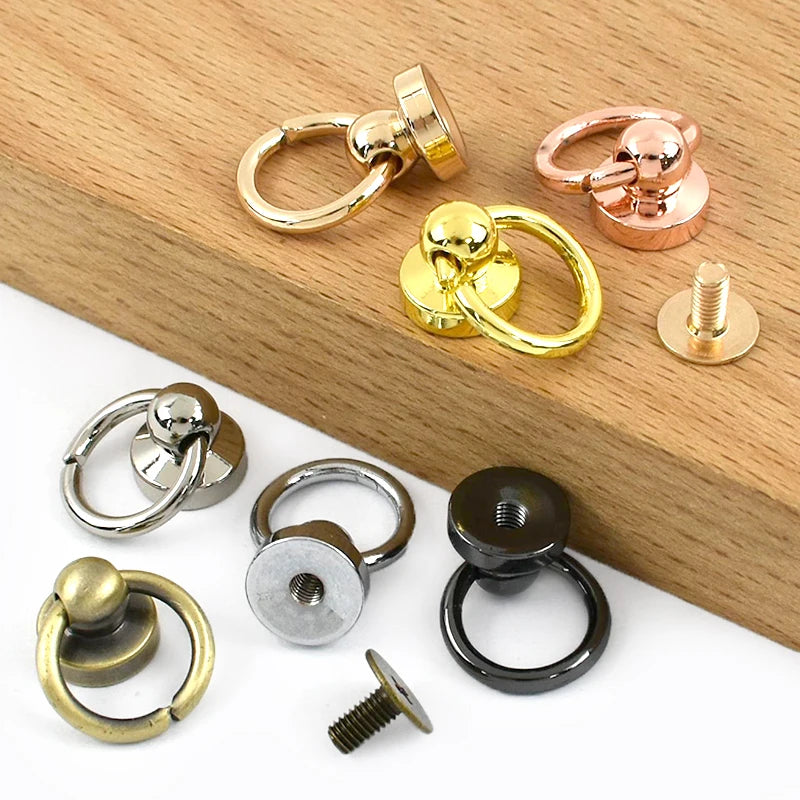 15/500Pcs 10mm Metal Side Clip Buckle Handbag Strap Screw Rivet Hook Phone Shell Stud O Ring Clasp DIY Bags Making Accessories