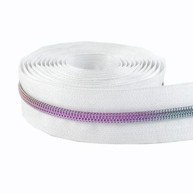 8/300Meters 5# Nylon Zippers Colorful Tooth Coil Zipper for Garment Bags Zip Tape Repair Kit DIY Clothes Tailor Sewing Accessory