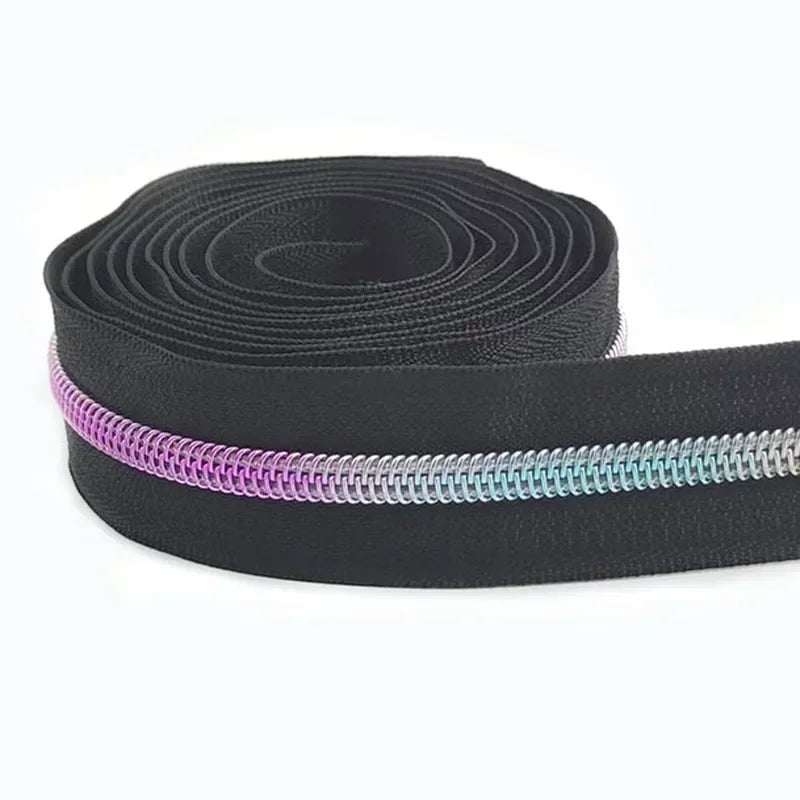 8/300Meters 5# Nylon Zippers Colorful Tooth Coil Zipper for Garment Bags Zip Tape Repair Kit DIY Clothes Tailor Sewing Accessory