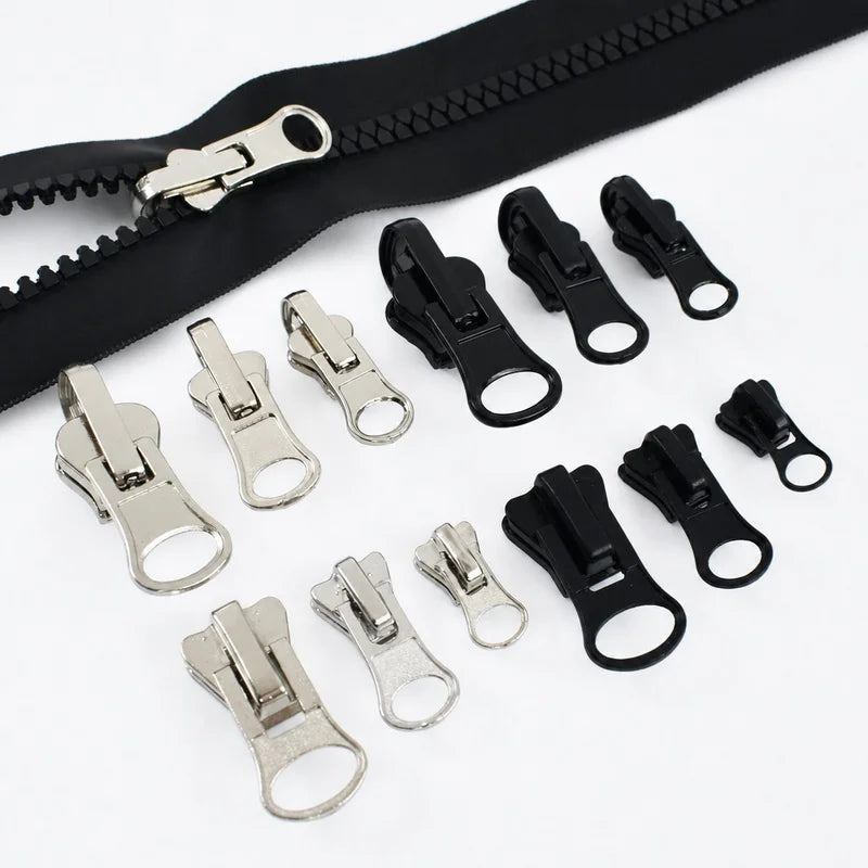 30/1000Pcs 3# 5# 8# Zipper Sliders for Resin Zip Reversible Double-sided Zippers Puller Head Garment Luggage Sew Zips Repair Kits