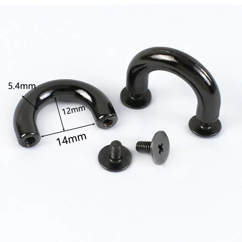 20/650Pcs 10-20mm Metal Buckles U Ring Bag Arch Bridge Screws Detachable Buckle Hanger Hook DIY Handbag Leather Craft Accessories