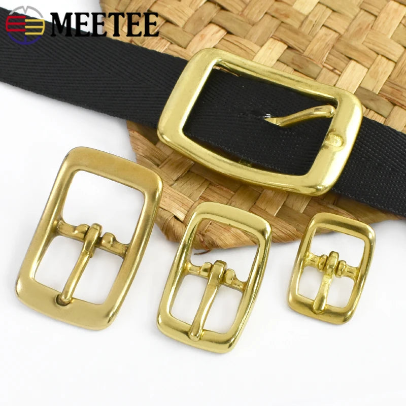 8/150Pcs Brass Belt Buckle 13/16/20/25mm Tri Glide Middle Center Pin Buckles for Leather Craft Bag Strap Carabiner Clip Clasp