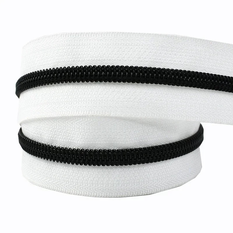 8/200M 5# Nylon Zippers By The Meter Roll Bulk Zip Tapes Clothes Shoes Bag Coil Zips Closures Repair Kit DIY Sewing Accessories