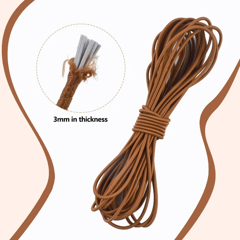 20/600M 3mm Round Elastic Cord Rubber Band Handmade Beaded Elastics Bungee Shock Rope Shoelace Sewing Loom Bands Supplies