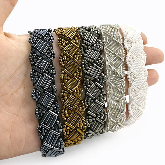 2/60Yards 15mm Beaded Lace Trim Clothes Dress Ribbon Tape Headware Fringe Webbing Handmade Decoration Band DIY Sewing Accessories
