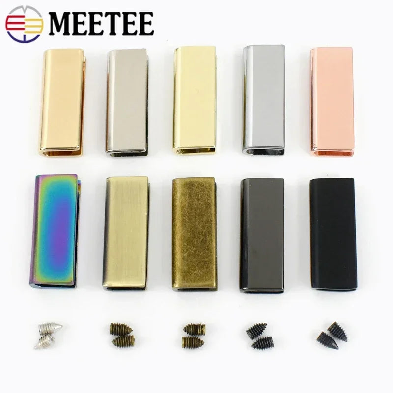 15-500Pcs Metal Bag Buckle Side Clips Protector Corner Screws Clip Clasp for Webbing Belts Tail End Plug LeatherCraft Accessories