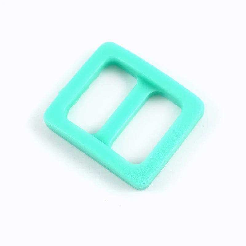 Meetee 100Pcs Colorful 10mm Plastic Slider Tri-Glide Adjustable Buckles Dog Collar Harness Backpack Strap Webbing Bag Parts