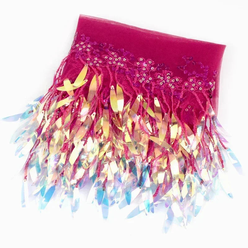 3/100Yards Sequin Tassel Mesh Tassels Fringe Decor Lace Trim Fabric for Wedding Clothes Curtain Fringes Trimmings DIY Accessories