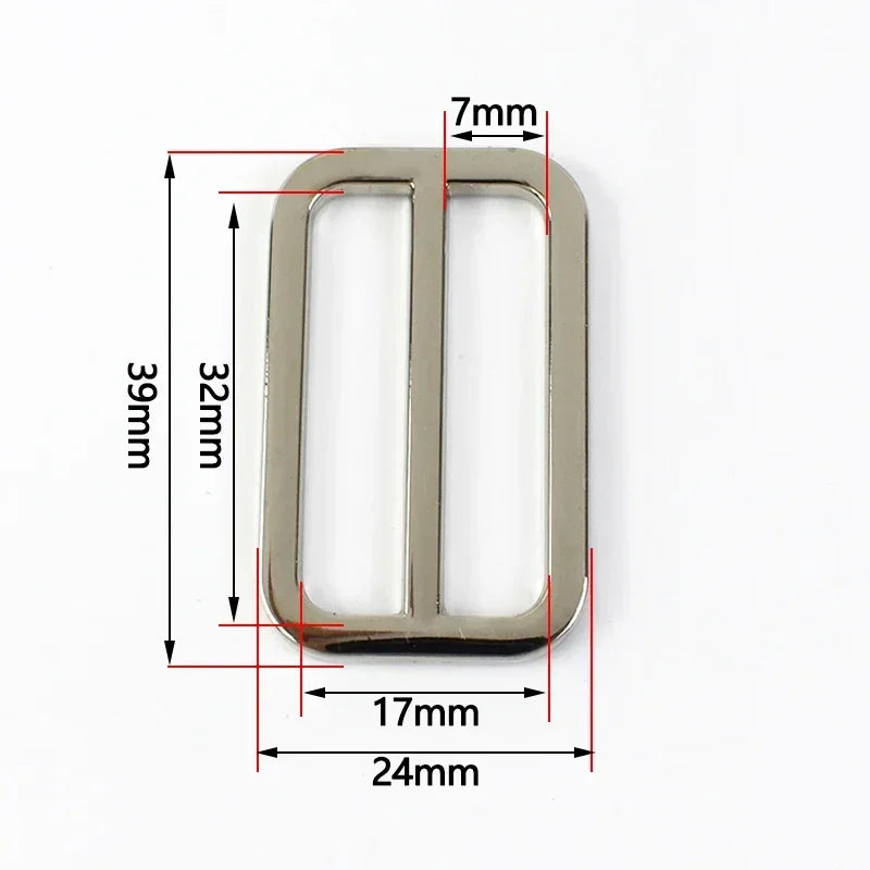 Meetee 15/500Pcs 25-50mm Metal Buckles for Bag Tri Glide Ring Hook Webbing Strap Adjuster Belt Buckle DIY Hardware Accessories