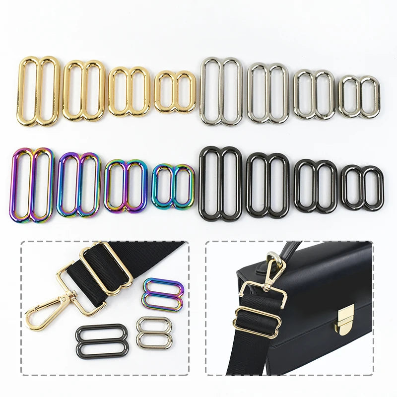 10/400Pcs 20-38mm Metal Buckles 5/10/20Pcs Tri-Glide Slider Hook Bra Shoulder Strap Adjuster Buckle Handbag Straps Repair Ring Clip Clasp