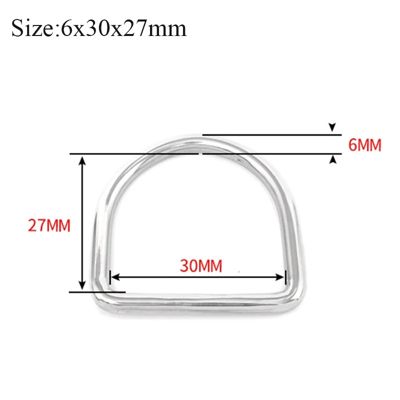 20/700Pcs 304# Stainless Steel D Ring Buckle Bag Strap Webbing Belt Buckles Pet Dog Collar Clasp DIY Bags Hardware Accessories