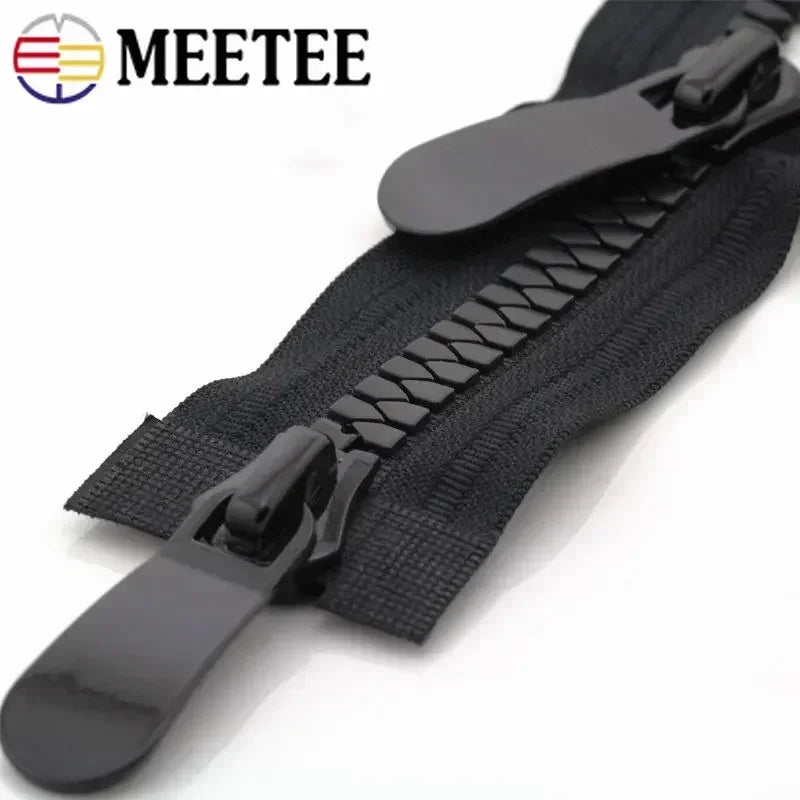 3/100Pcs Meetee 8#15# Resin Zippers 70-150cm Open End Long Zip Down Jacket Coat Double Sliders for Sewing Garment Repair Tailor Accessory