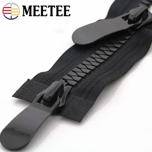3/100Pcs Meetee 8#15# Resin Zippers 70-150cm Open End Long Zip Down Jacket Coat Double Sliders for Sewing Garment Repair Tailor Accessory