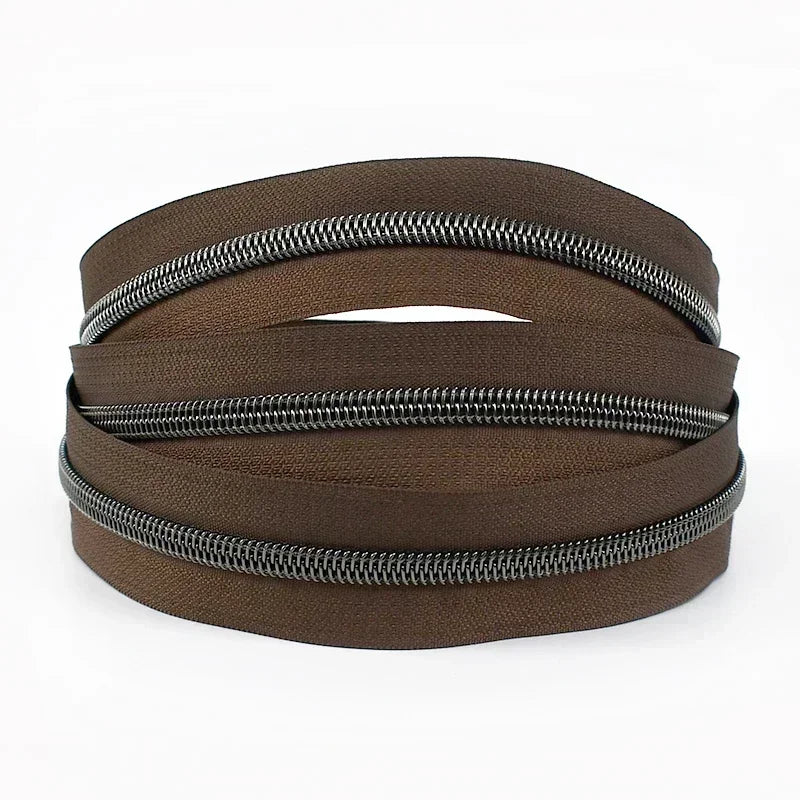 8/200Meters 5# Colorful Nylon Zipper Tapes GunBlack Tooth Coil Zip Tailors for Bags Garment Repair Kit DIY Sewing Accessories