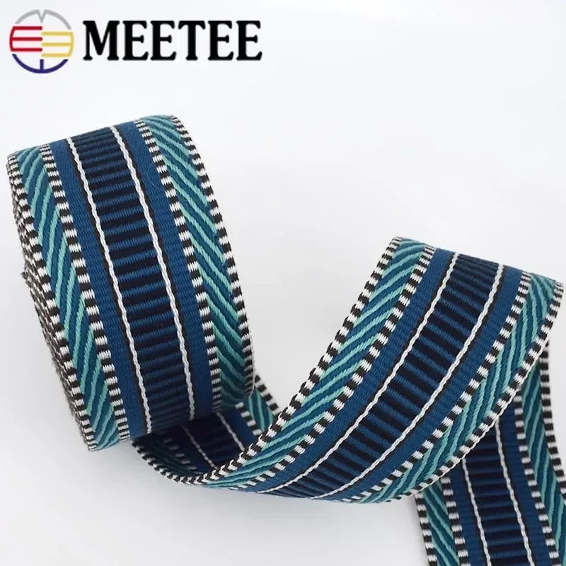 3/100Meters 38/50mm Polyester Jacquard Webbing Tapes Thick Ribbon Bag Strap Belt for DIY Clothes Bias Binding Sewing Accessories