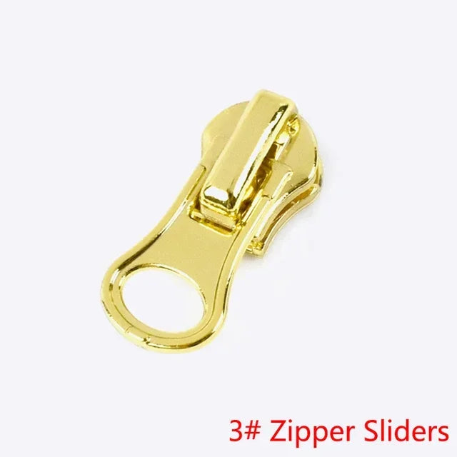 30/1000Pcs Meetee 3#5#8# Zipper Slider for Metal Zippers Bag Jacket Zip Puller DIY Clothes Zips Head Repair Kit Sewing Accessories