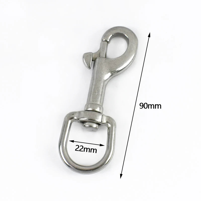 3/100Pcs Stainless Steel 316 Metal Buckles Oval Single End Swivel Eye Bolt Snap Hook Dog Leash  Strap Clasp Carabiner Diving