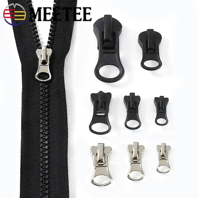 30/1000Pcs 3# 5# 8# 10# Zipper Sliders for Resin Zippers Backpack Bag Zip Puller Head Zips Repair Kit Sewing Clothing Accessories