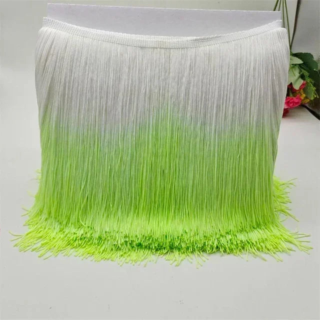 Meetee 2/50M 20cm Polyester Tassel Fringe Clothes Lace Trim Colorful Trimmings Curtain Webbing Ribbons DIY Sewing Accessories