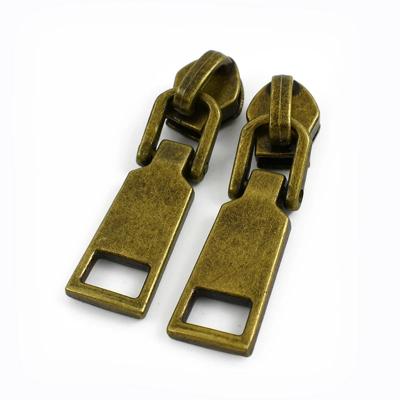 20/600Pcs Meetee Zipper Slider for 5# Nylon Zippers Tapes Backpack Jacket Zip Puller Head Repair Kit DIY Sewing Accessories
