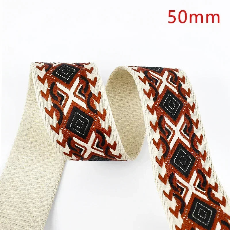 3/100Meters Meetee 38/50mm Jacquard Webbing Tape Bag Ribbon Strap Garment Sewing Decoration Ribbons Tapes Home Textile Accessory
