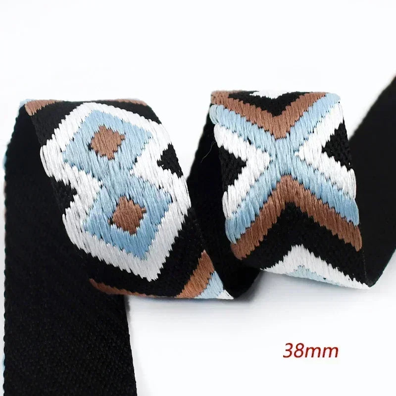 5/150Meters Nylon Webbing Band 38/50mm Jacquard Ribbon Strap 2mm Thick Handbag Garment Decorstive Webbings DIY Sewing Accessories
