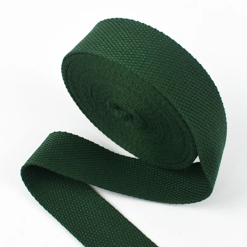 8/200Meters 20-50mm 1.3mm Thick Cotton Canvas Webbing Tape Bag Straps Backpacks Ribbons Dog Collars Clothes DIY Sewing Accessories