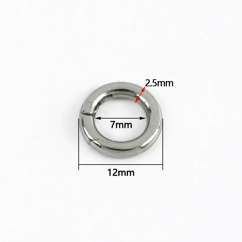 5/200Pcs 304 Stainless Steel Spring Buckle Openable O Ring Carabiner Bag Strap Snap Hook Pet Collar Clip Keychain DIY Accessories