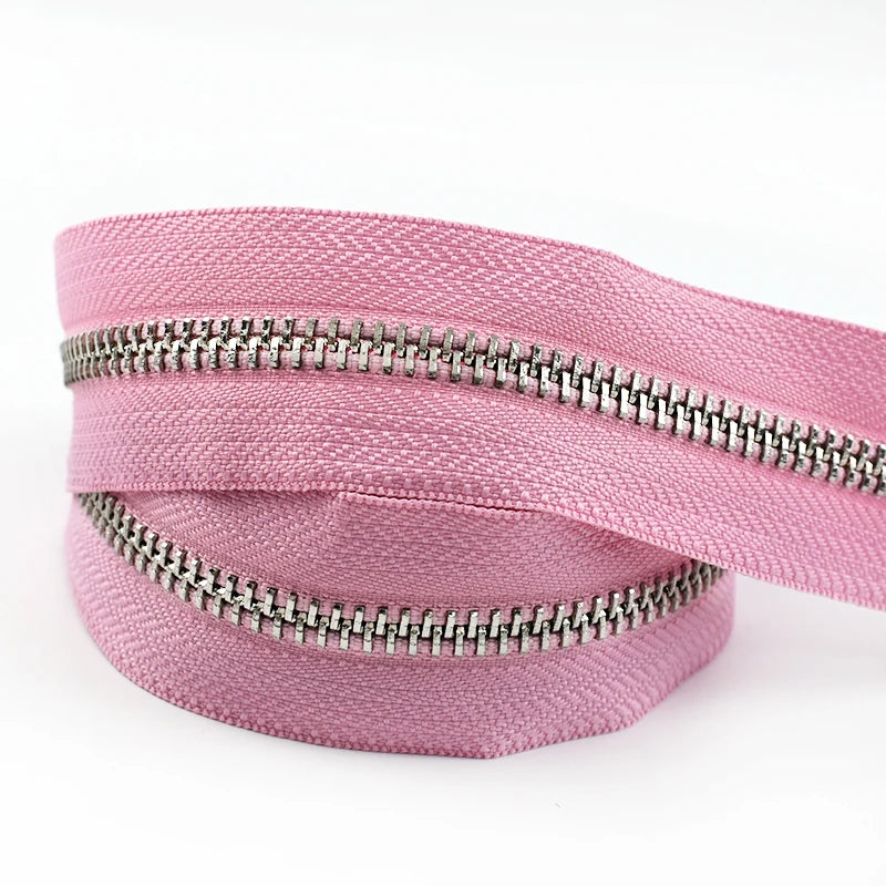 2/70Yards Meetee 5# Metal Zippers Tapes for Sewing Garment Bags Clothes Jacket Zipper Repair Kits Tailor Crafts Accessories