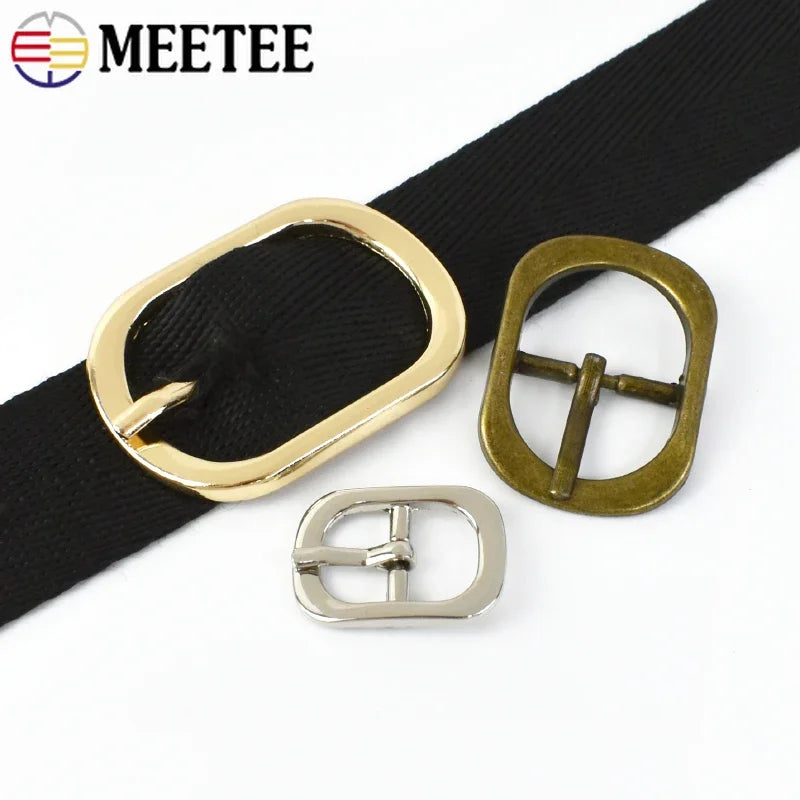 20/600Pcs 12-38mm Meetee Metal Pin Buckle Belt Buckles Bag Shoulder Strap Shoes Adjust Roller Clasp DIY Handware Accessories